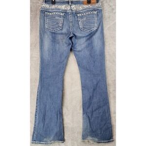 Rancho Estancia Jeans Womens Size 33 Blue Lace Back Contrast Stitch Bootcut